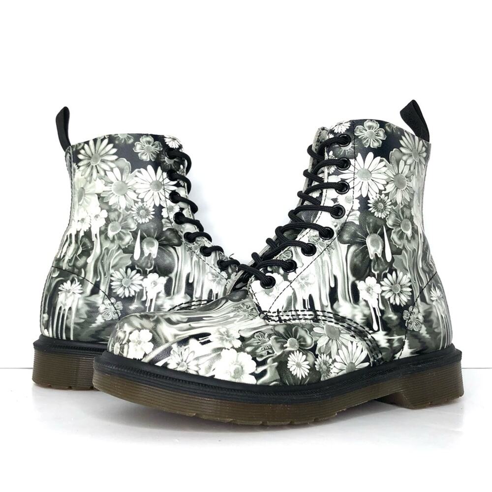 Dr Martens Floral Slime Paint Slick 1460 Pascal Lace Up Boots Women’s 6 Shoes - Picture 13 of 13